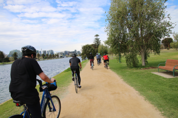 National Ride to Work Day 2019 - The team riding around Albert Park Lake.