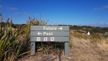 Sign pointing to Future and Past 