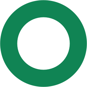 Stylised dark green circle motif